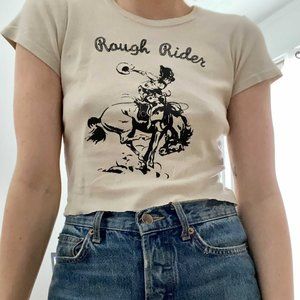 Brandy Melville Rough Rider Cropped Tee